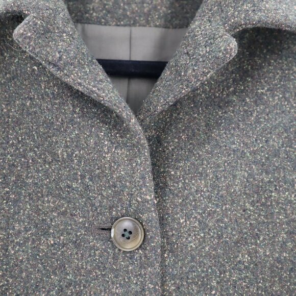 Caslon Silk Wool Overcoat Womens 8P Green Rich Auntie Core Quiet Luxury Academia - Picture 6 of 10